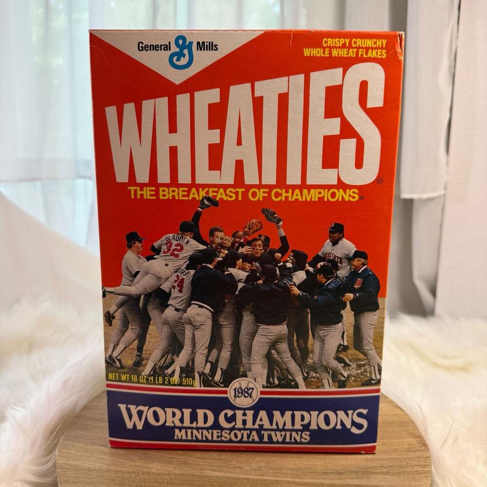 General Mills Wheaties 1987 World Champions Minnesota Twins Cereal Box